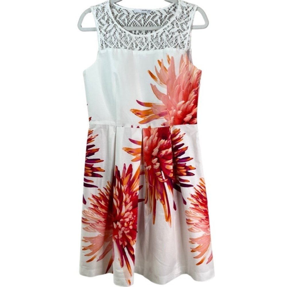 STUDIO ONE New York Sleeveless Floral Pleated Dress Size 10